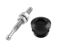 Bonnet Release Lock Latch 22mm Universal Car Hood Pin Kit Aluminum Push Button Bonnet Quick Release Latch Bumper License Plate Lock Clip Hood Lock Catch(Black)