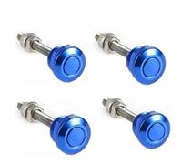 Bonnet Release Lock Latch 22mm Universal Car Hood Pin Kit Aluminum Push Button Bonnet Quick Release Latch Bumper License Plate Lock Clip Hood Lock Catch(Blue 4pcs)