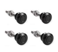 Bonnet Release Lock Latch 22mm Universal Car Hood Pin Kit Aluminum Push Button Bonnet Quick Release Latch Bumper License Plate Lock Clip Hood Lock Catch(Black 4pcs)