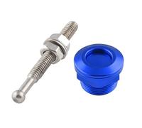 Bonnet Release Lock Latch 22mm Universal Car Hood Pin Kit Aluminum Push Button Bonnet Quick Release Latch Bumper License Plate Lock Clip Hood Lock Catch(Blue)