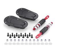 Bonnet Release Lock Latch Black/Carbon Fiber Racing Car Quick Release Bonnet Lock Hood Pins Latch No Key Locking Kit Hood Lock Catch(Black)