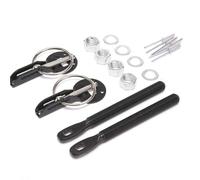 Bonnet Release Lock Latch Universal Aluminum Alloy Mount Hood Bonnet Pins Steel Lock Kit Car Styling Tunning Lock Kit Down Lock Latch Hood Lock Catch(Black)