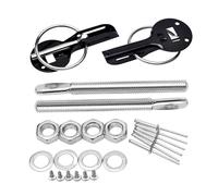 Bonnet Release Lock Latch Universal Down Hood Lock Pins Stainless Steel Bonnet Hood Pin Lock Kit Fit For Racing Hood Lock Catch(Black)