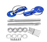 Bonnet Release Lock Latch Universal Down Hood Lock Pins Stainless Steel Bonnet Hood Pin Lock Kit Fit For Racing Hood Lock Catch(Blue)