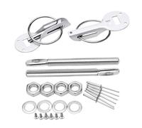 Bonnet Release Lock Latch Universal Down Hood Lock Pins Stainless Steel Bonnet Hood Pin Lock Kit Fit For Racing Car Engine Hood Lock(Silver)