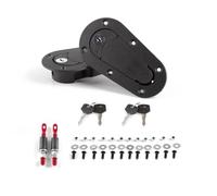 Bonnet Release Lock Latch Universal Racing Car Hood Pin Engine Bonnet Latch Lock Mount Kit Refitting W/Keys Car Car Accessories Hood Lock Catch(Black With lock)