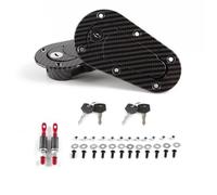 Bonnet Release Lock Latch Universal Racing Car Hood Pin Engine Bonnet Latch Lock Mount Kit Refitting W/Keys Car Car Accessories Hood Lock Catch(Carbon Fiber W lock)