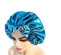 Bonnet Silk Silk Hair Bonnet Satin Single Double Layer Cap for Women Sleeping Adjust Head Cover Hat(1pc Color17)