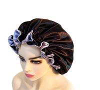 Bonnet Silk Silk Hair Bonnet Satin Single Double Layer Cap for Women Sleeping Adjust Head Cover Hat(1pc Color13)