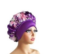 Bonnet Silk Silk Hair Bonnet Satin Single Double Layer Cap for Women Sleeping Adjust Head Cover Hat(1pc color10868)