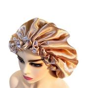 Bonnet Silk Silk Hair Bonnet Satin Single Double Layer Cap for Women Sleeping Adjust Head Cover Hat(1pc Color18)