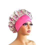 Bonnet Silk Silk Hair Bonnet Satin Single Double Layer Cap for Women Sleeping Adjust Head Cover Hat(1pc color10861)