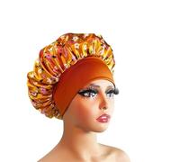 Bonnet Silk Silk Hair Bonnet Satin Single Double Layer Cap for Women Sleeping Adjust Head Cover Hat(1pc color10865)