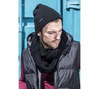 Urban Classics Basic Flap Beanie Knitted hat, Black (Black 00007), One Size