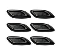 Bonnet Vent Hood 2/6Pcs Car Fender Trim Decorative Intake Universal Auto Hood Decoration Air Flow Bumper Side Vent Decal(6Pc Glossy Black)