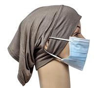Bonnet Viscose Hijab with Ear Hole Stretch Jersey Head Sleep Cap Under Scarf Bone Headscarf Turban Stretchy Beanie Cancer Hair Cover Protection Patients (Khaki)