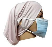 Bonnet Viscose Hijab with Ear Hole Stretch Jersey Head Sleep Cap Under Scarf Bone Headscarf Turban Stretchy Beanie Cancer Hair Cover Protection Patients (Soft Pink)