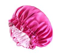 Bonnets for Women Shower Cap Satin Bonnet for Sleeping Bonnet Contrasting Color Satin Hair Bonnet Adjustable Double-Sided Beauty Care Cap (Rose Red+Pink, One Size)