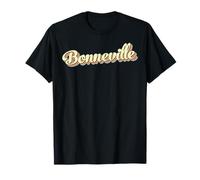 Bonneville TShirt Retro Art Baseball Font Vintage T-Shirt