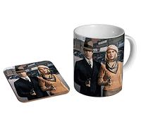 Bonnie and Clyde Warren Beatty Faye Dunaway Colour Ceramic Coffee Mug + Coaster Gift Set …