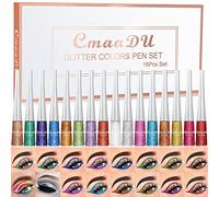 BONNIE CHOICE Nav 16 Colours Glitter Eyeliner Liquid Metallic Shimmer Glitter Eyeleshadow Waterproof Long Lasting White Silver Rose Gold Colourful Rainbow Eyeliner Gifts