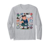 Bonnie Scottish Flag Love Scotland Thistle Heather Print Long Sleeve T-Shirt