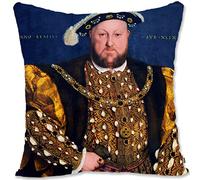 BONNIU Decorative Throw Pillow Case Cover with Zipper 40X40 cm Velvet Cushion Cover Sofa Pillowcase Renaissance Baroque Man Portrait Art - Holbein - Henry VIII Of England 2 HH074