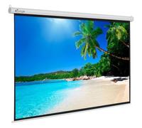 Bonnlo 100 Inch Pull Down Projector Screen 16:9 Manual Projection Screen with Locking Mechanism, Matte White 4K HD Home Cinema Screen, Wall/Ceiling Mount, for Home Theatre Office Outdoor