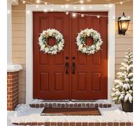 Bonnlo 2 Packs Christmas Wreaths for Front Door, 18in/45cm