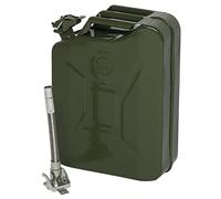 Bonnlo 20L Petrol Can Fuel Oil Storage Can Metal Jerry Diesel Tank with Flexi Spout For Diesel, Petrol, Oil Container (Green)