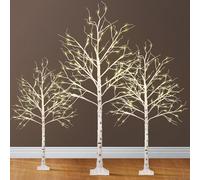 Bonnlo 3-Piece Set of Light Up Twig Tree Featuring 4/5/6ft, Ideal for Home Decor, Warm White Lights