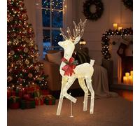 Bonnlo 4ft/120cm Lighted Reindeer Christmas Decorations, Pre-Lit Outdoor Deer with 90 Warm White LEDs, Foldable Collapsible Xmas Decor for Yard Garden Porch Holiday Display