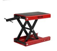 Bonnlo 500KG Motorcycle Scissor Lift Jack w/Safety Pin & Support Saddles, Height Adjustable Steel Center Hoist Crank Stand for Motorbike Repair Maintenance, 1100LBS Weight Capacity