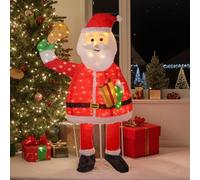 Bonnlo 6FT/180cm Lighted Santa Claus Holding Bell, Outdoor santa Pre-Lit Pull Up Christmas Decor with 200 Warm White LEDs, Yard Decoration for Garden Lawn Holiday Display