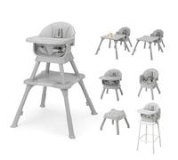 Bonnlo 9-in-1 Convertible Baby High Chair with Tray, Adjustable Height, Removable Double Tray & Building Block Table, Booster Seat, Multi-Functional Highchair for Toddlers 6-36 Months