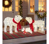 Bonnlo Christmas Large Outdoor Decorations with LED Light, 3 Member of Bear Family, Waterproof Incandescent Xmas Yard Decor,For Indoor Outside Traditional Ornament and for Yard Patio Front Door