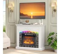 Bonnlo Electric Fire and Surround Fireplace TV Unit with Remote Control, 7-Day & Daily Timer, Realistic Flame Effect for up to 55" TV