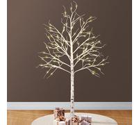 Bonnlo Twig Christmas Tree Pre Lit 6Ft, Artificial Birch Tree with Warm White Lights, Christmas Decor with Sturdy Metal Stand for Home Party Wedding