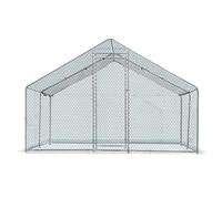 Bonnlo Walk-in Chicken Run, Chicken Coop with Waterproof Cover, Large Galvanised Metal Poultry Run Cage for Hens Rabbits Ducks Dogs and Outdoor Pets (4x3x2m)