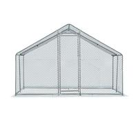 Bonnlo Walk-in Chicken Run, Chicken Coop with Waterproof Cover, Large Galvanised Metal Poultry Run Cage for Hens Rabbits Ducks Dogs and Outdoor Pets (3x3x2m)