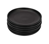 BonNoces 6 Inches Small Appetizer Plates Matte Porcelain, Elegant Mini Size Round Serving Plates for Dessert, Salad, Snacks, Set of 6 (Black)