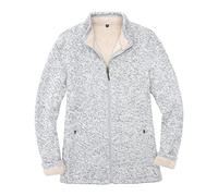 Bonnorth Women's Full Zip Sweater Fleece Jacket,Sherpa Lined Windproof Jacket with Zip Pocket, Light Gray Heather, S