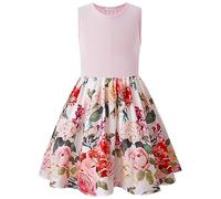 BONNY BILLY Girls Kids Sleeveless Floral Print Casual Summer Holiday Skater Dress 4-5 Years Flower-1