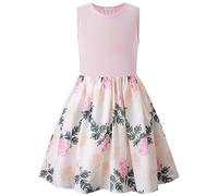 BONNY BILLY Girls Kids Sleeveless Floral Print Casual Summer Holiday Skater Dress 8-9 Years Pink Flower