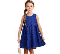 BONNY BILLY Girls Sleeveless Lace Flower Wedding Evening Prom Party Ball Gown Dress 7-8 Years Blue