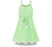 BONNY BILLY Girls Spaghetti Strap Cotton Summer Holiday Boho Beach Casual Skater Dress 8-9 Years Green
