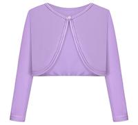 BONNY BILLY Little Girls Long Sleeve Solid Cotton Warm Knitwear Cardigan Bolero Shrug 4-5 Years Purple