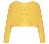 BONNY BILLY Little Girls Long Sleeve Solid Cotton Warm Knitwear Cardigan Bolero Shrug 4-5 Years Yellow