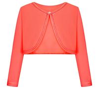 BONNY BILLY Little Girls Long Sleeve Solid Cotton Warm Knitwear Cardigan Bolero Shrug 7-8 Years Orange