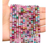 Bonny BOXX 1 Strand (150PCs) Natural 2 * 4mm Colorful Rondelle Beads, Natural Abacus Disk Stone Beads Loose Spacer Gemstone for DIY Bracelet Necklace Jewelry Making